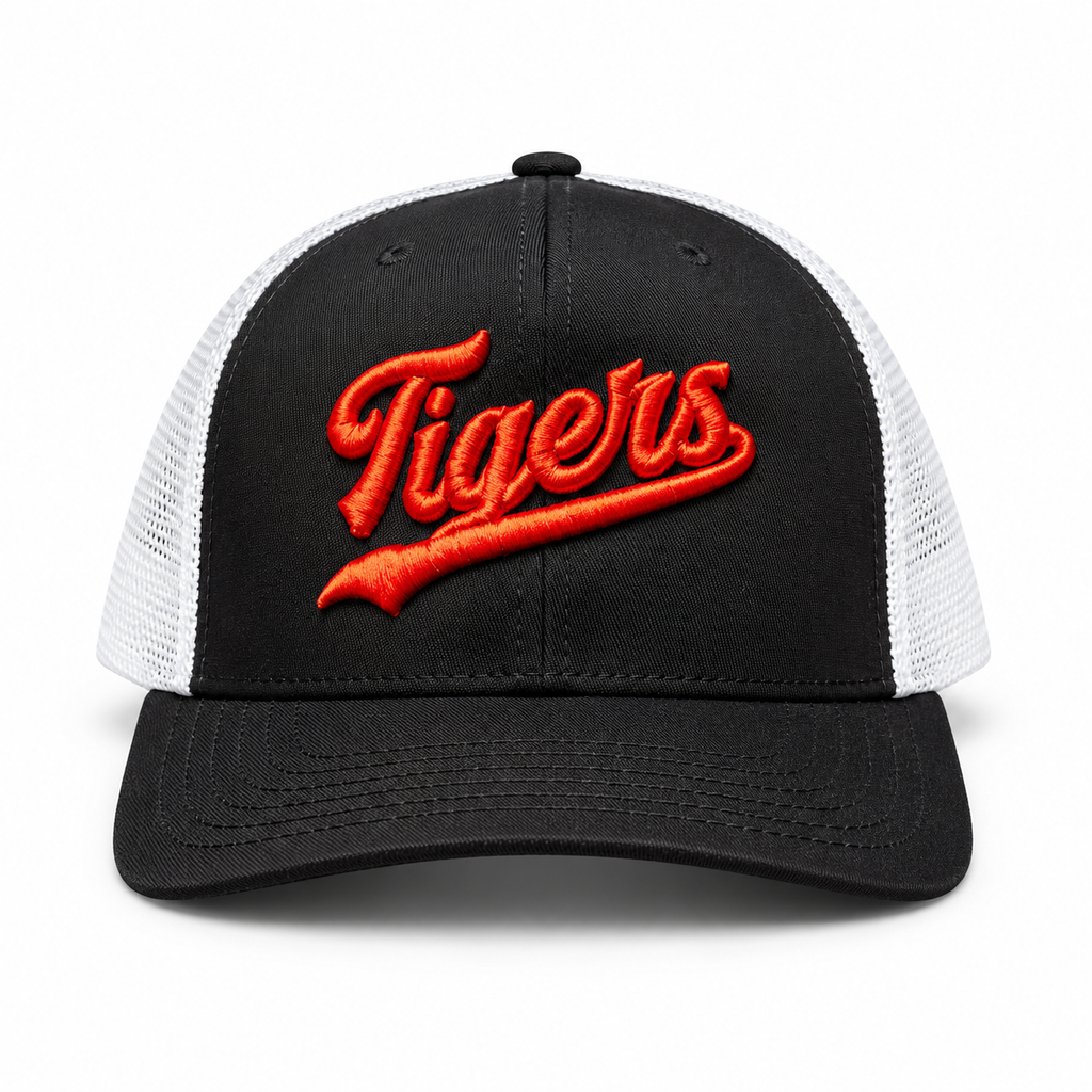 Tiger Athletic Script Snapback (Black Front)